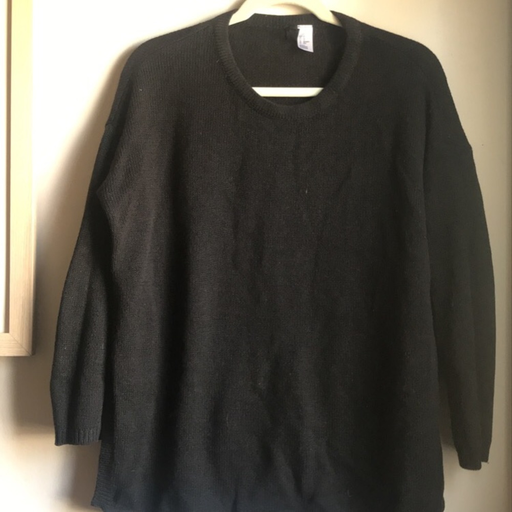black oversized sweater